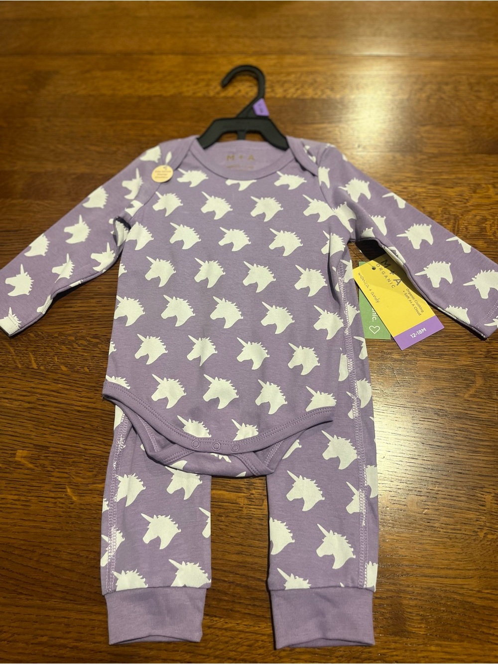 Long-Sleeve New with tags Purple Unicorn Print 12-18 months Two Piece Set